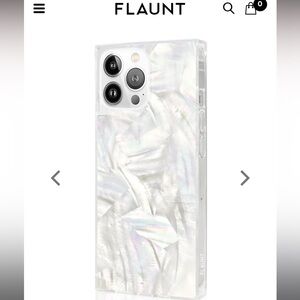 FLAUNT SQUARE® Geo White Mother of Pearl Case - iPhone 16 Pro Max + MagSafe